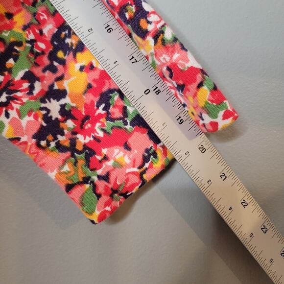 Isaac Mizrahi Live sweater women's size L cotton multicolor floral knit cardigan - Picture 7 of 9